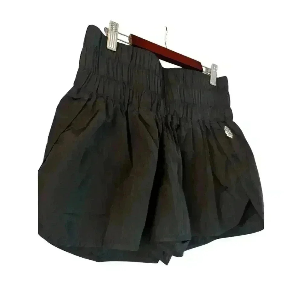 Free People FP Movement Womens Activewear Shorts Black Lined Pull On Solid M